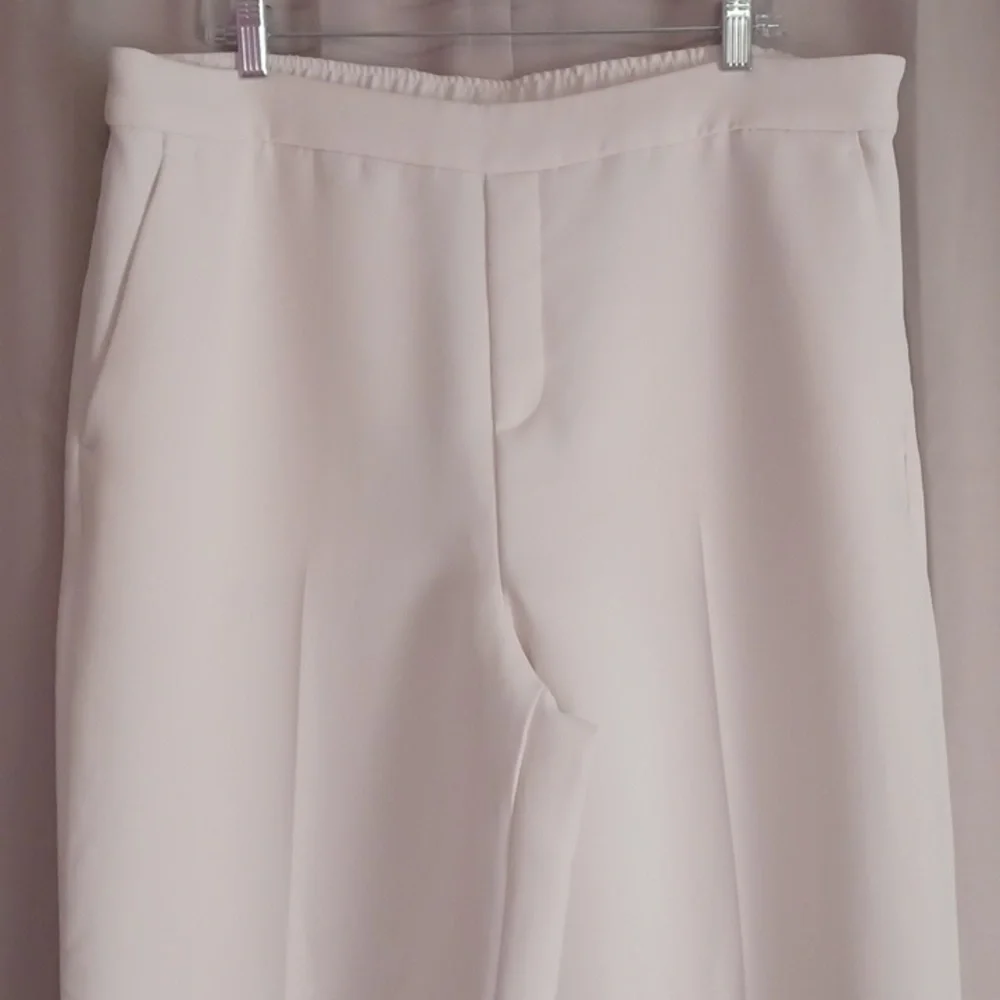 Banana Republic Hayden Crepe Wide Leg High Rise Pants Stretch Pull On Pockets XL